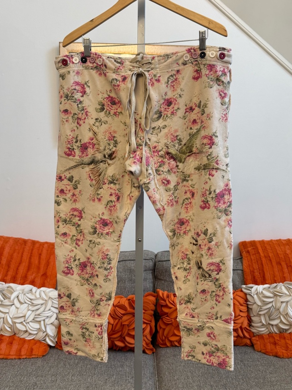 ❣️🆕Magnolia Pearl Floral Underjohns Pants Bird Appliqué Cupid Rose One Size❣️ - Picture 7 of 11